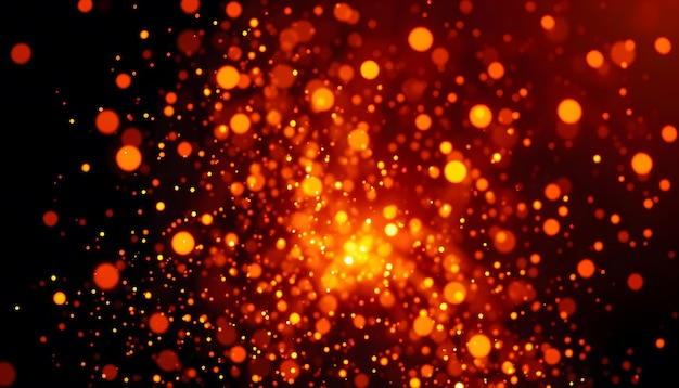 Photo fire embers particles over black background fire sparks background abstract dark glitter fire