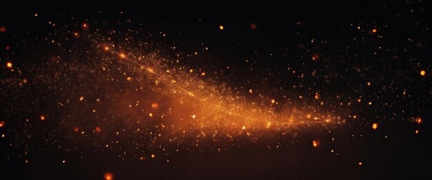 Fire embers particles over Brown background Abstract dark glitter fire particles lights