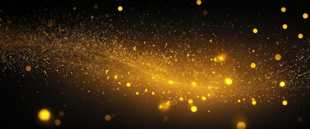 Fire embers particles over Yellow background Abstract dark glitter fire particles lights