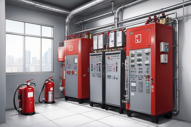 fire extinguishing system service concept industrial fire control system fire Alarm controller fire notifier