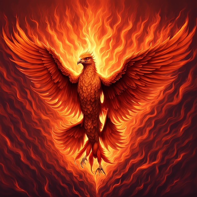 fire flame bird with red