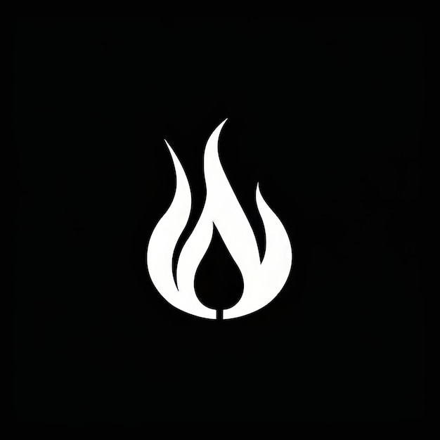 Fire flame icon isolated on black background Flat design Vector illustration