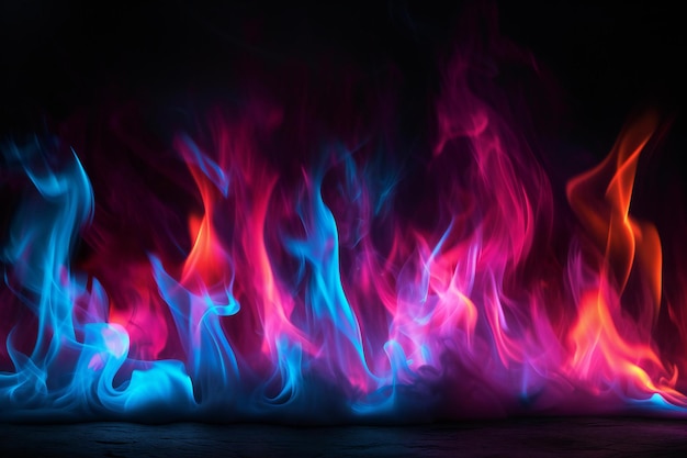 Fire flames on black background Abstract blaze fire flame texture background