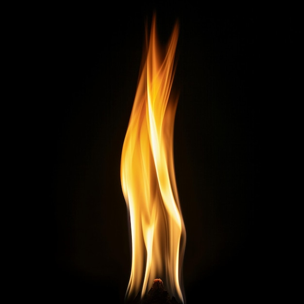 Photo fire flames on a black background texture of fire for design