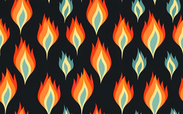 Photo fire flames on a black background