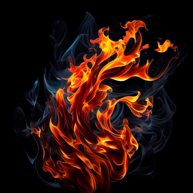 fire flames on a black background