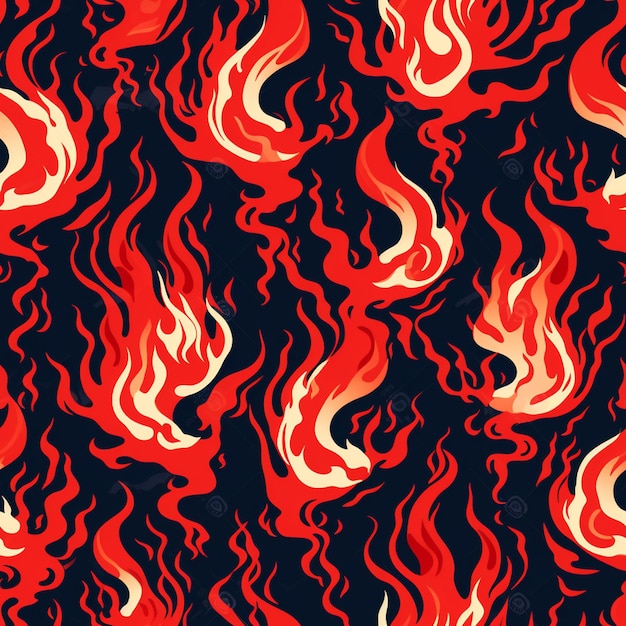 Photo fire flames on a dark background