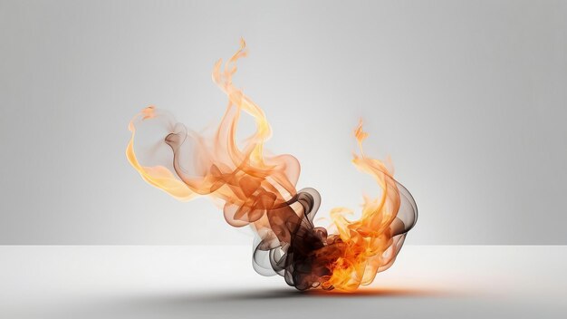 Fire flames isolated on white background 3D illustration 3D rendering