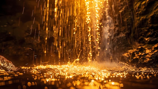 a fire in the forest is lit by a street light