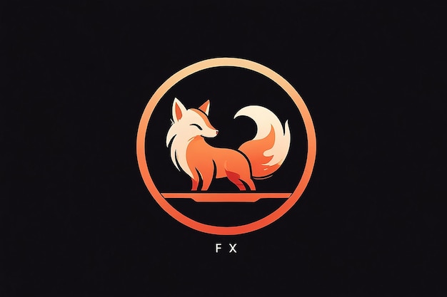 Photo fire fox with letter o line art logo design vector