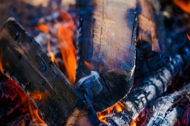 Fire on the ground for beautiful gaucho meats with red hot coals