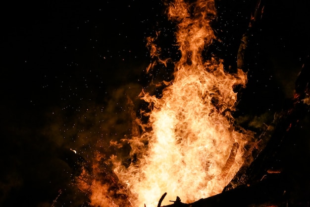 Fire on the ground for beautiful gaucho meats with red hot coals