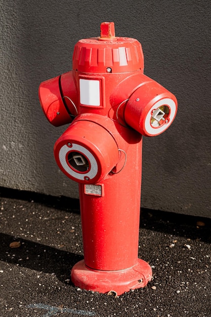 Fire hydrant in a french street in an emergency for firefighter intervention