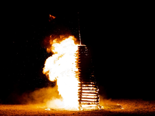 Photo fire hydrant at night