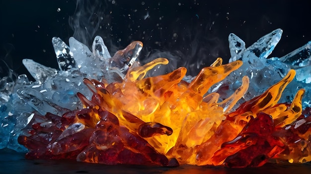 Photo fire and ice hot and cold concept peace and war joy and sorrow truth and lies beauty and ugline