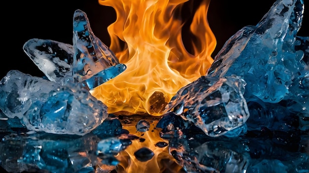 fire and ice hot and cold concept Peace and War Joy and Sorrow Truth and Lies Beauty and Ugline