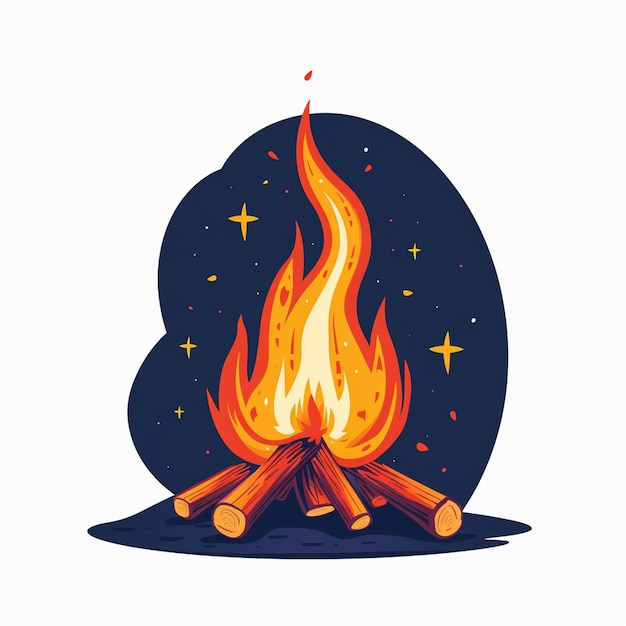 Photo a fire illustration icon