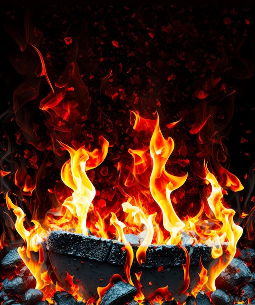 Fire is burning in the middle of bowl of ice and water Generative AI