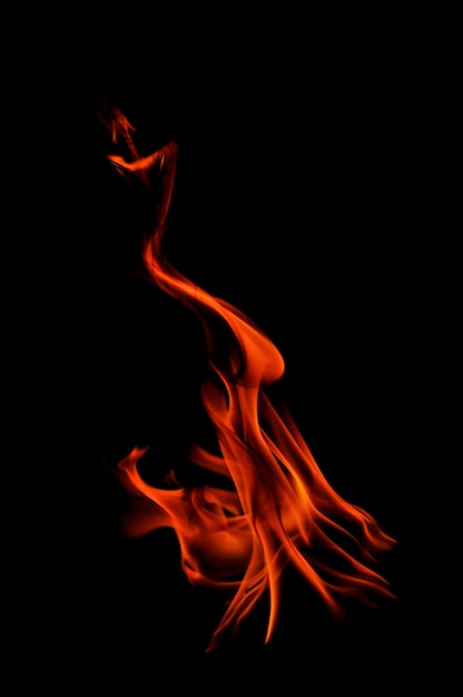 Fire isolated on black background