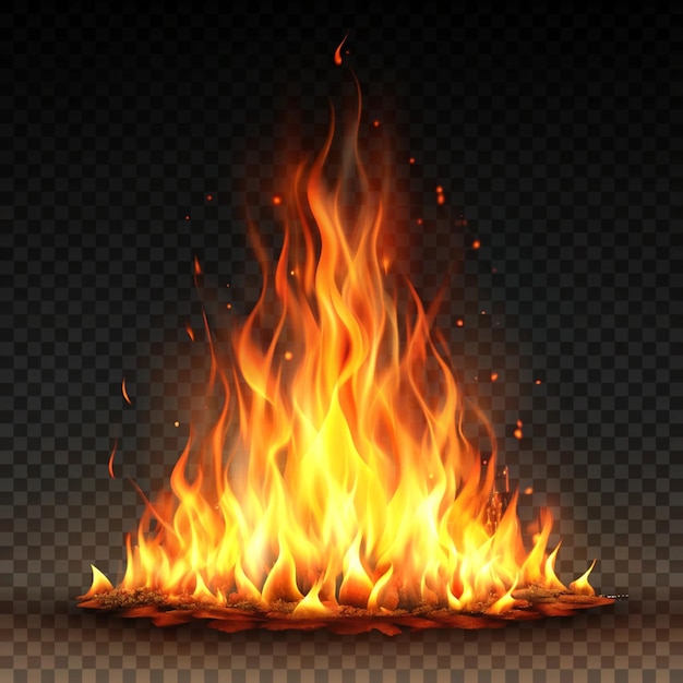 Photo fire landscape isolated on transparent background