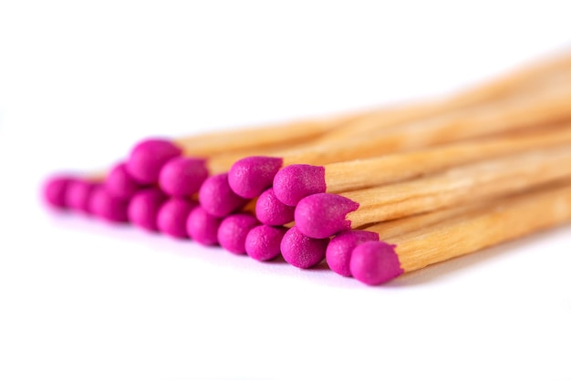 Fire matches pile isolated on white Object