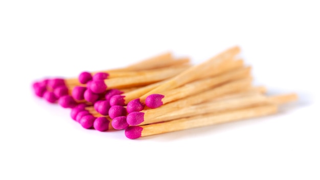 Fire matches pile isolated on white Object