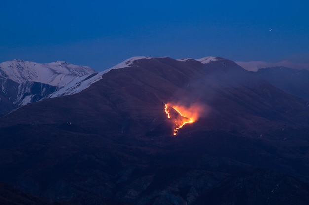 Fire in mountain