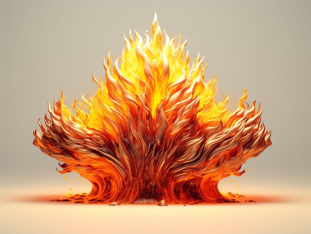 Fire Particular surrealistic detail white background