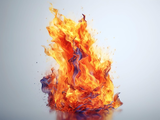 Fire Particular surrealistic detail white background