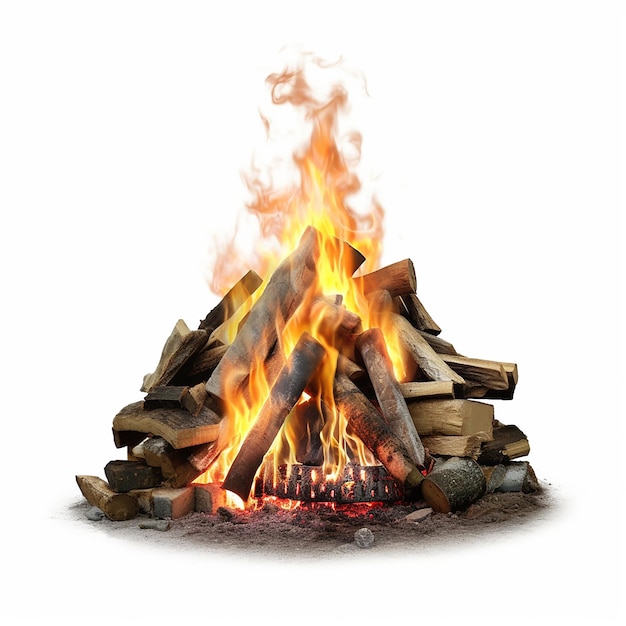 A fire pit with a white background and the word fire on it