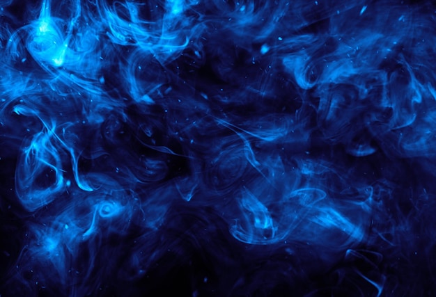 Fire and smoke Blue background or overlay