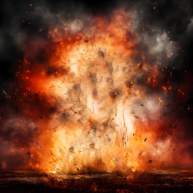 Fire smoke and explosion background for postres