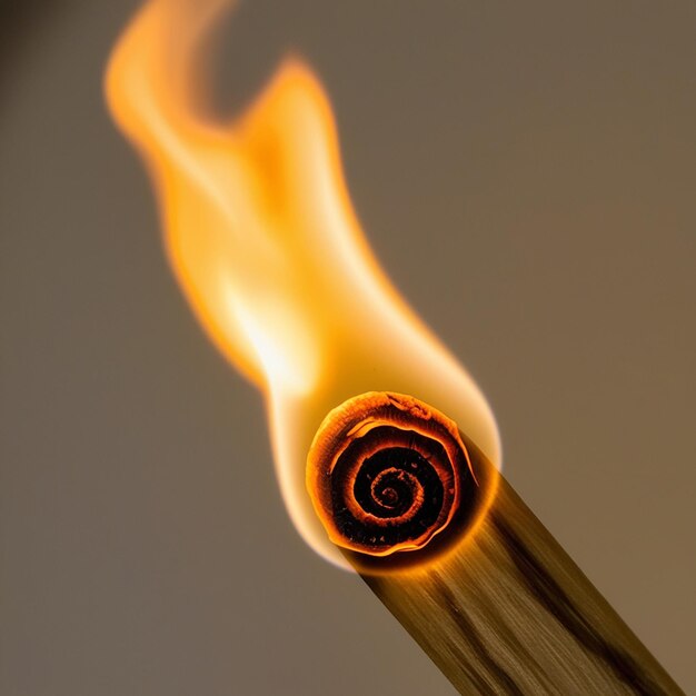 fire at the tip of the matchstick