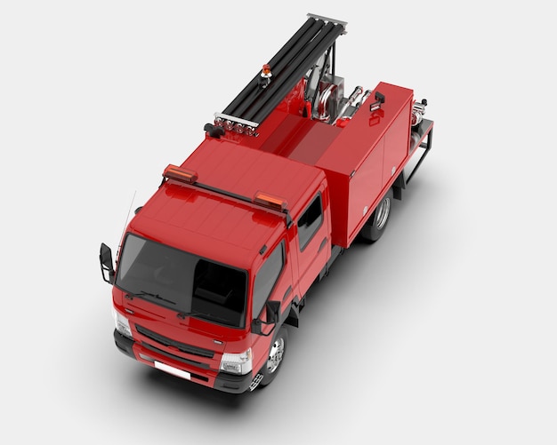 Fire truck isolated on background 3d rendering illustration