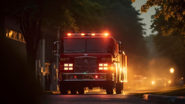 Fire truck on the street