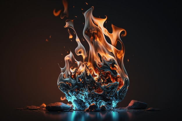 Fire wallpaper realistic blazing flame Illustration Generative AI