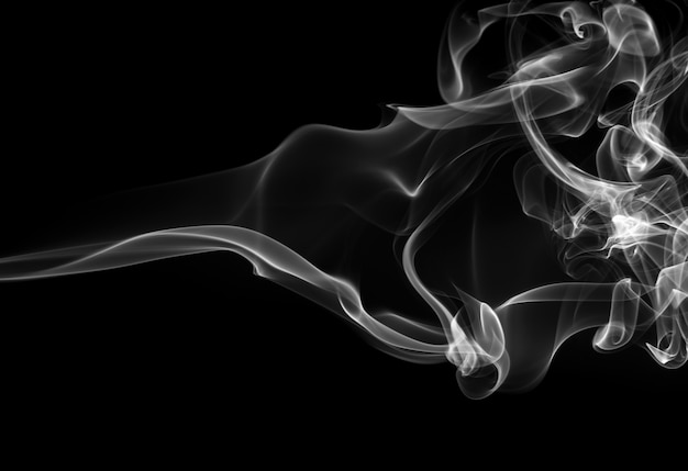 Fire of white smoke abstract on black background