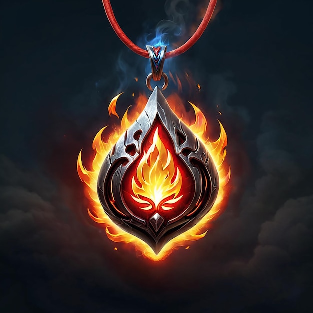 a fire with a flame and a fire symbol on it