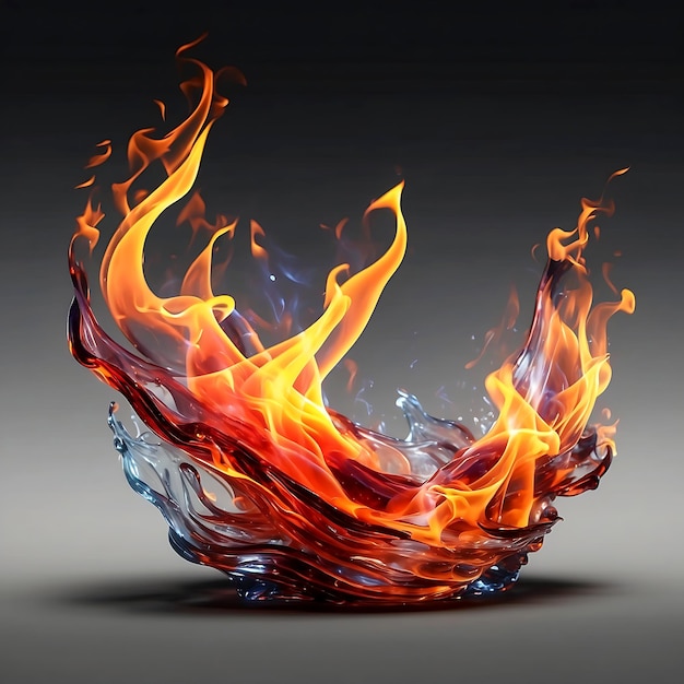 Fire with sparks on a transparent background ai generated