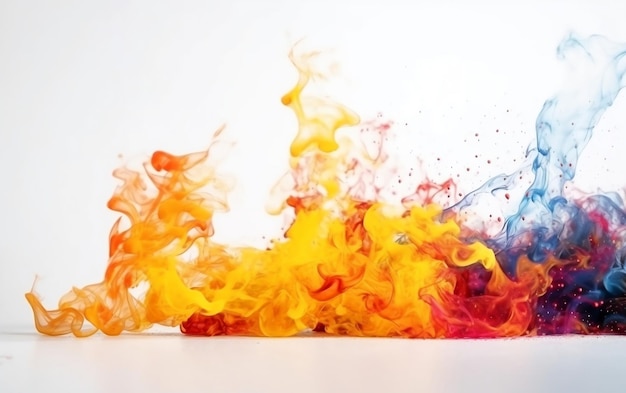 A fireball is being poured into a blue and red container.