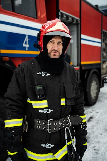 Firefighter ready for his mission