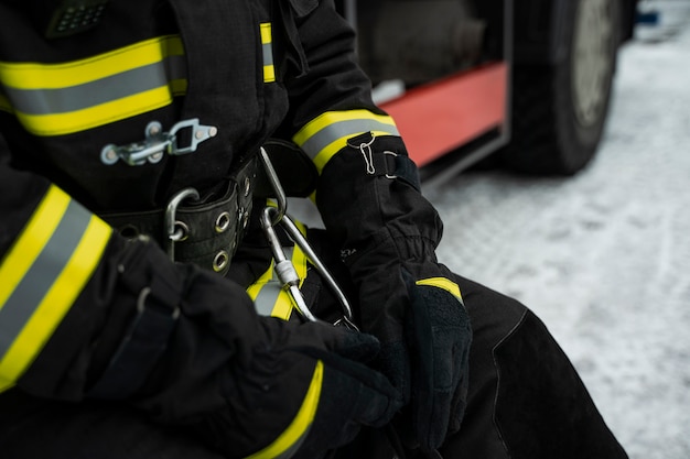 Firefighter ready for his mission