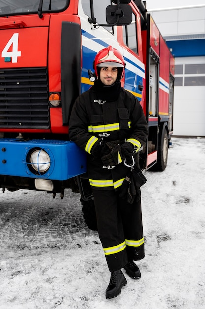 Firefighter ready for his mission