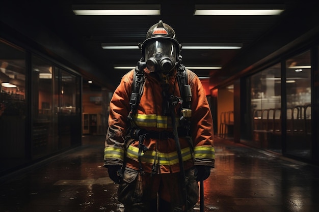 Firefighter39s Bunker Suit in the Fire Station Generative AI