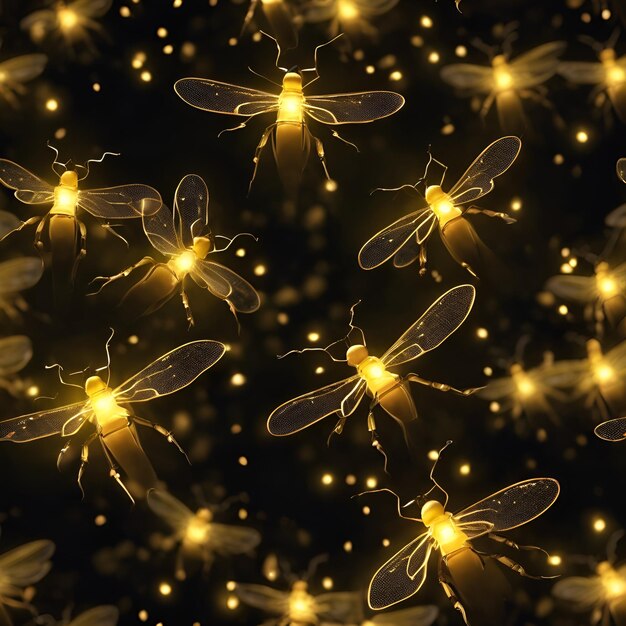 Photo fireflies illuminating the darkness like tiny stars