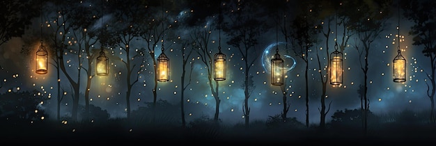 Fireflies Illuminating Night Sky Enchanting Nightlights Magical Evening and Firefly Dance