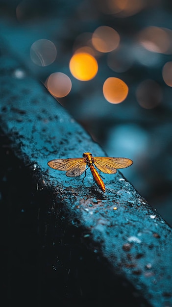 Firefly isolated on metal background