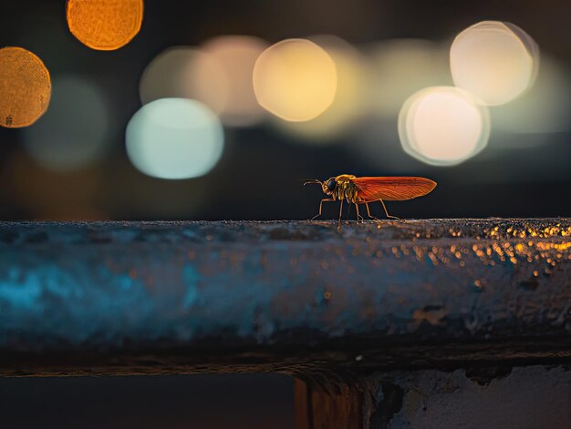 Photo firefly isolated on metal background