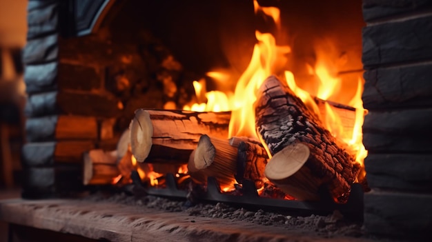 Fireplace close up