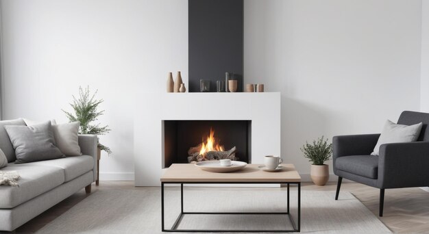 Photo a fireplace with a black screen that says quot fireplace quot